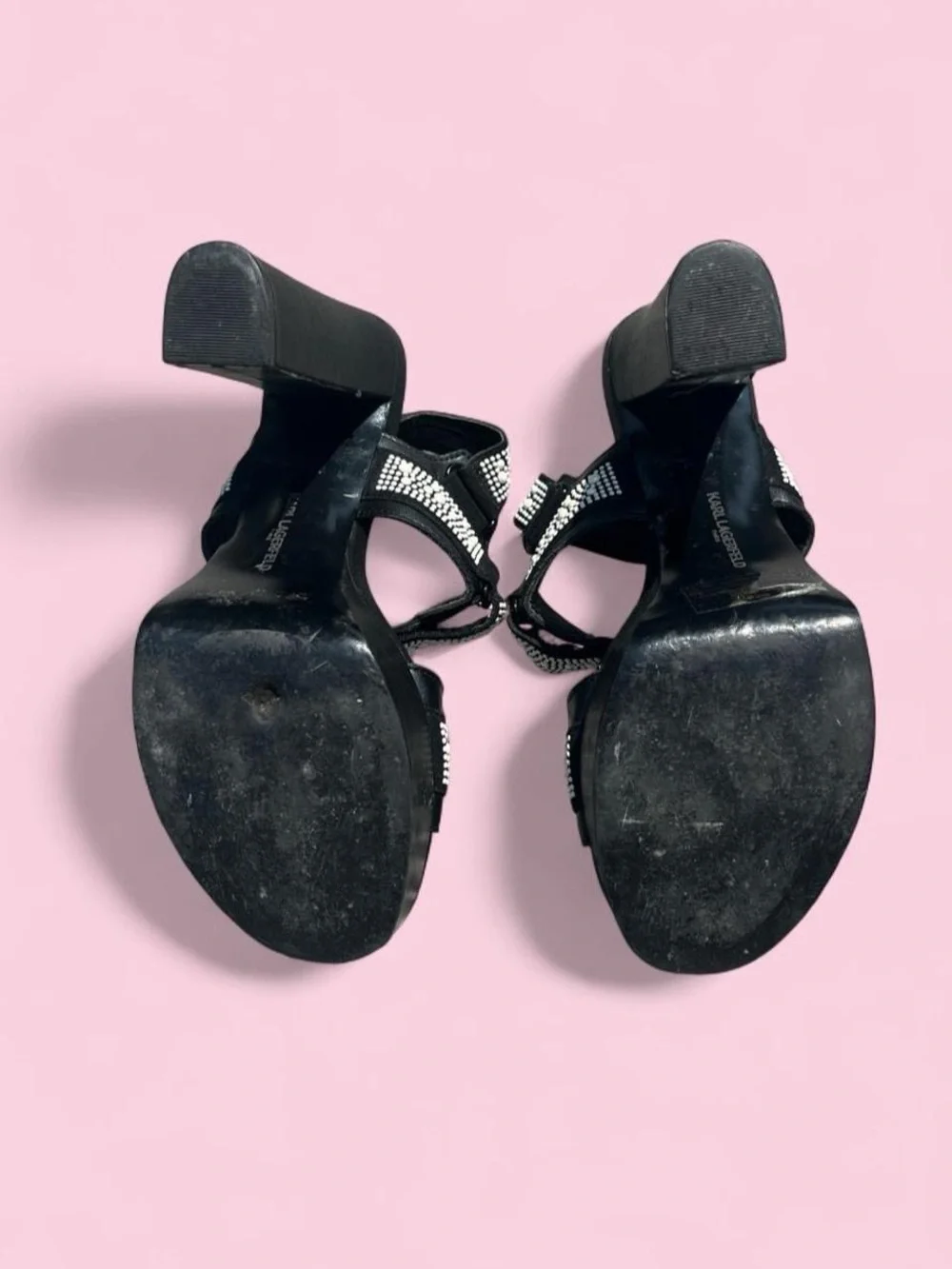 Karl Lagerfeld Alessia Faux Pearl Platform Sandal